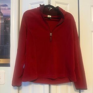 Cozy Red Quarter-Zip Fleece Pullover